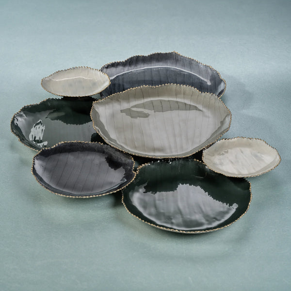 Lustrous Linked Serving Bowls - Grey