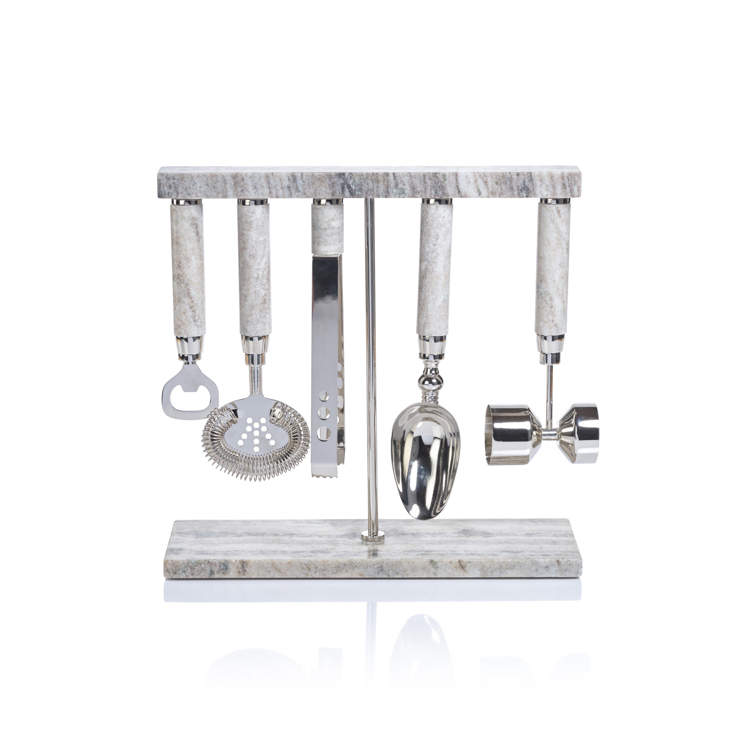 Grey Marble Bar Tool 5 Piece Set – Current Home NY
