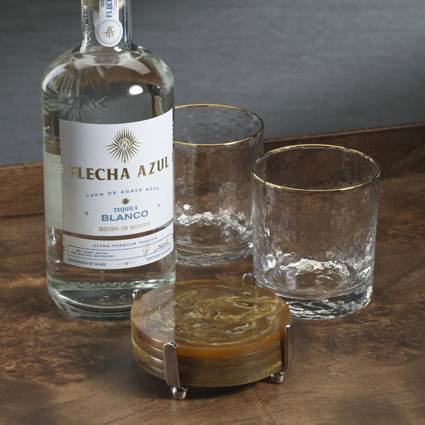 Spector Round Coaster Set  - Amber