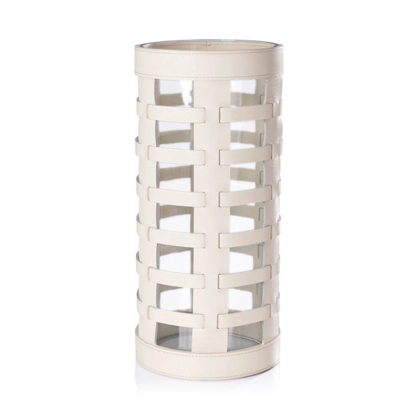 Napa Leather Hurricane / Vase - Cream