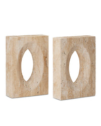 Tibur Travertine Bookend Set