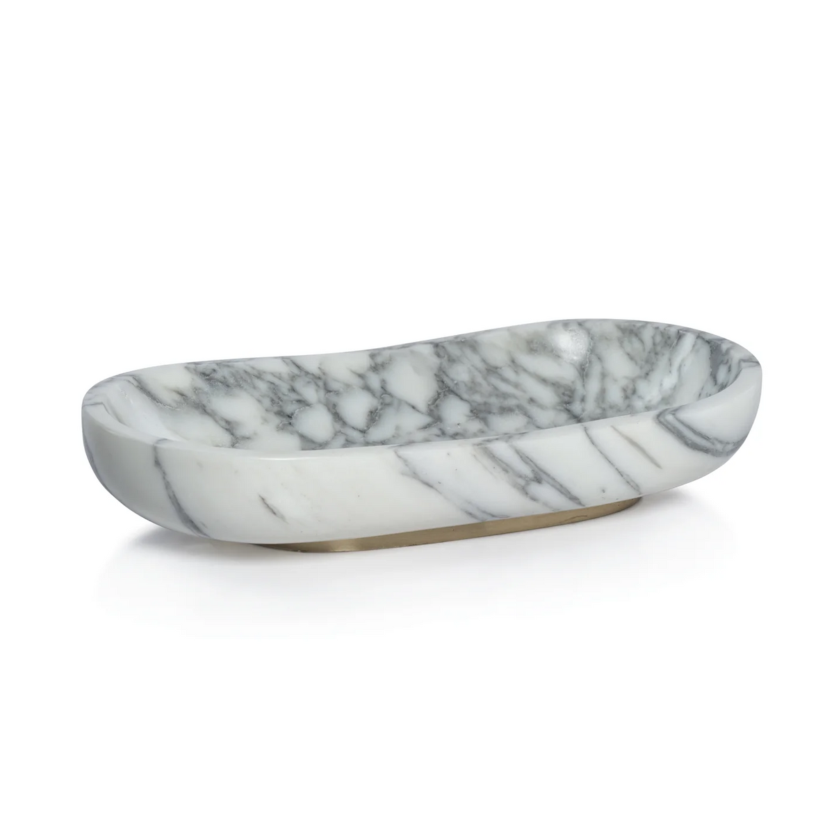 Arebascato Oval Marble Oval Bowl On Gold Base