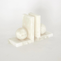 Alabaster Ball Bookends Set of 2.