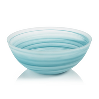 Swirl Alabaster Glass Bowl Azure extra large. 