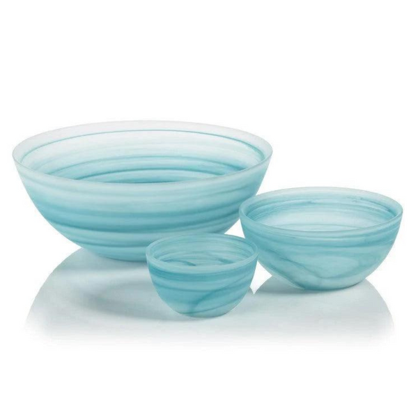 Swirl Alabaster Glass Bowl Azure.