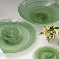 Swirl Alabaste Dinnerware Green Set of 4