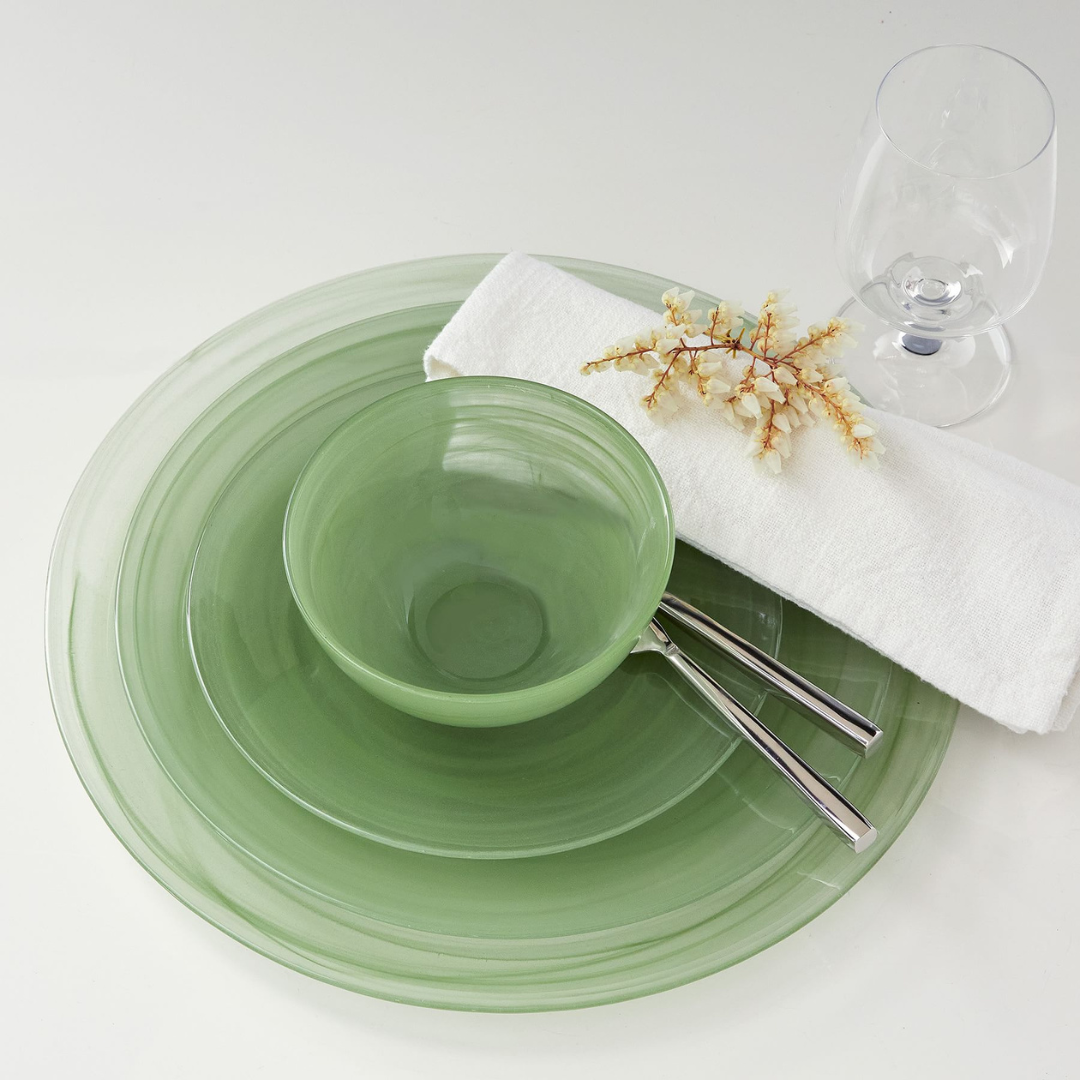 Swirl Alabaste Dinnerware Green Set of 4