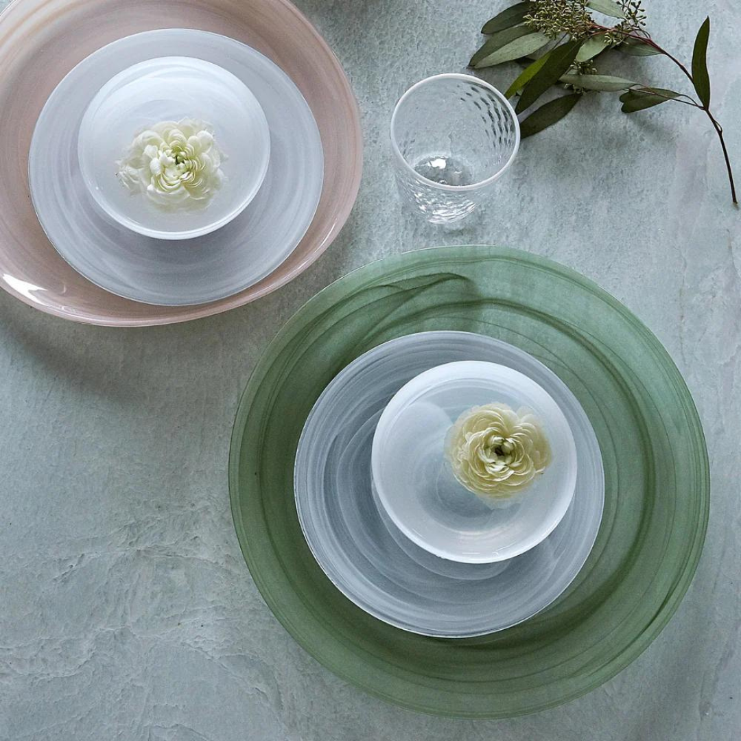 Swirl Alabaste Dinnerware Green Set of 4