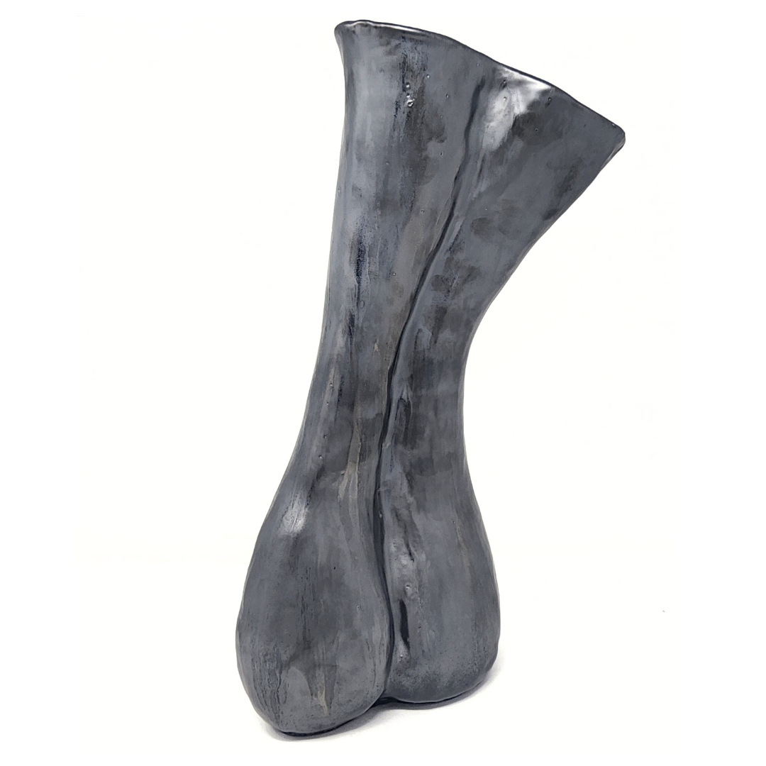 Alluring Vase - Metallic Black by ceramic artist David Changar. 