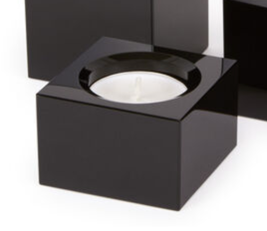 Crystal Black Tealight Holder