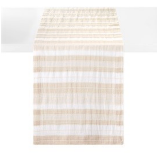Aegean Stripe Runner  90" - Beige