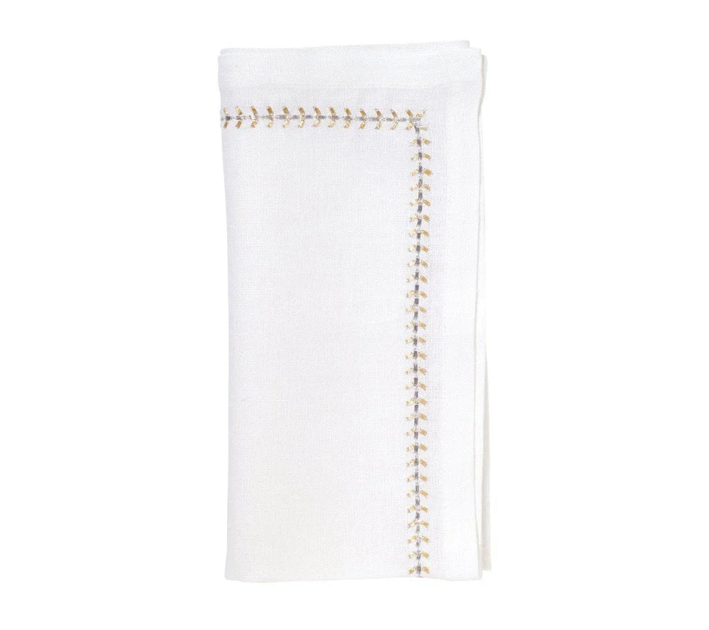 Herringbone Napkin Gold & Silver Set of 4