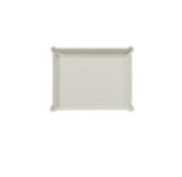 Graphic Image Leather Ottoman Tray, a rectangular light-colored tray with raised, corner-folded edges.