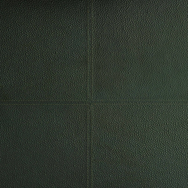 The Stohlman Tray by Arteriors features a dark green textured surface with a premium embossed leather pattern and stitched lines dividing it into four sections—ideal as a modern tray or decorative organizer.