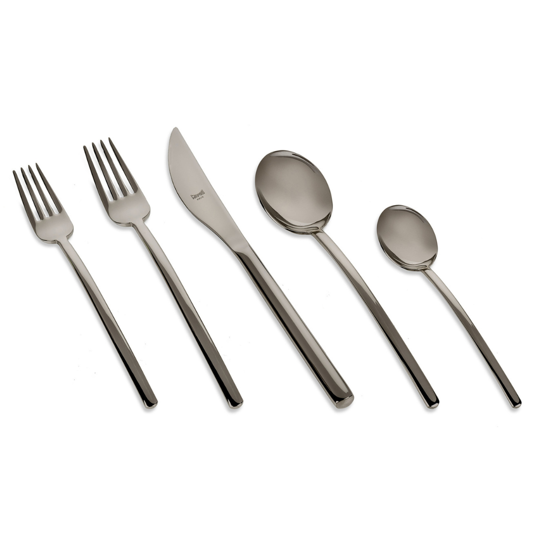 Due Flatware 5 Piece Setting - Oro Nero