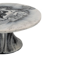 Radiant Black & White Resin Cake Stand