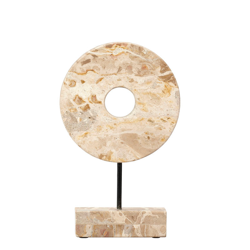 Marble Cream Circle Disk on Stand