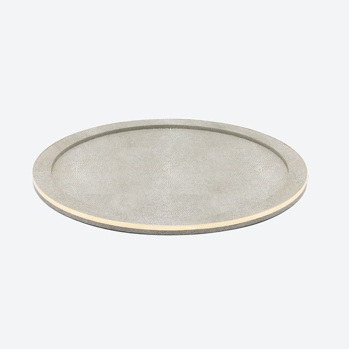 Langston Round Tray - Sand / Gold