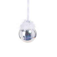 Feather Ball Ornament Silver -