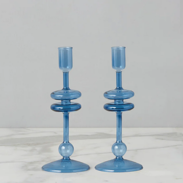 Sapphire Candlesticks Set of 2