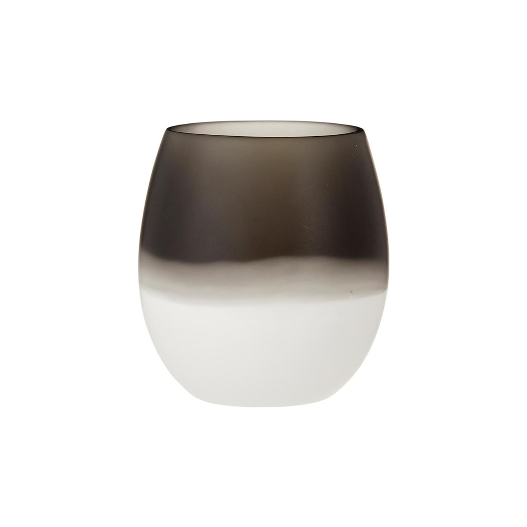 Bicolor Resin Stemless Wine Glass - Charcoal & White.