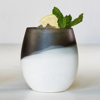 Bicolor Resin Stemless Wine Glass - Charcoal & White.