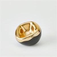 Squished Gold Crackle Bowl