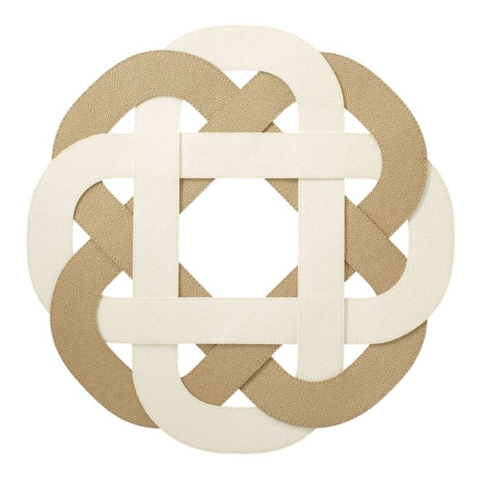 Primrose Round Placemat Gold & Oyster -Set of 4