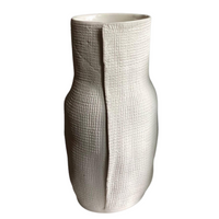 Burlap Bottle Vase White