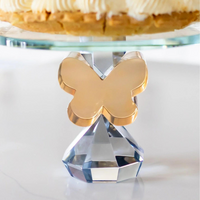 Butterfly Cake Stand - Aqua & Gold.