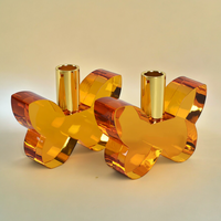 Butterfly Candleholders Set of 2 in amber. 