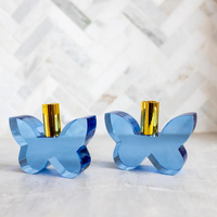 Butterfly Candleholders Set of 2 in blue. 