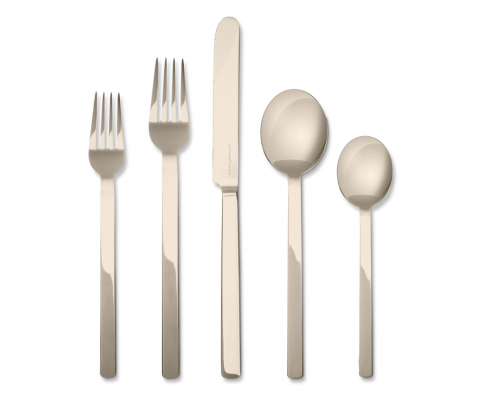 Stile Flatware 5 Piece Setting - Peltro Champagne