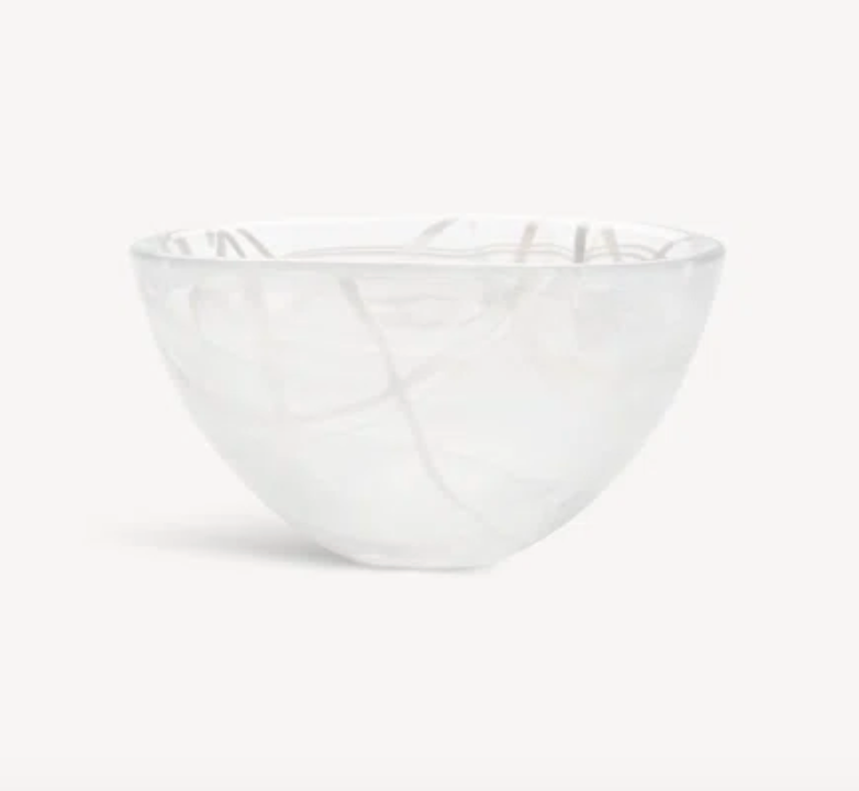 Glass Nesting Bowl White Cotton – Current Home NY