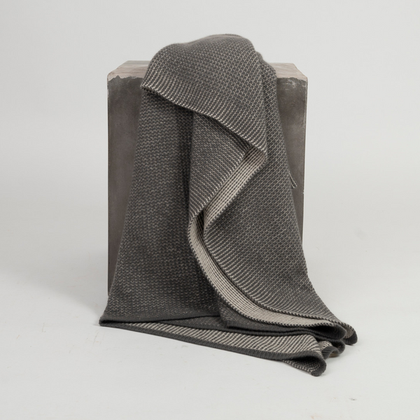 Cashmere Waffle Knit Throw - Thyme & Linen.