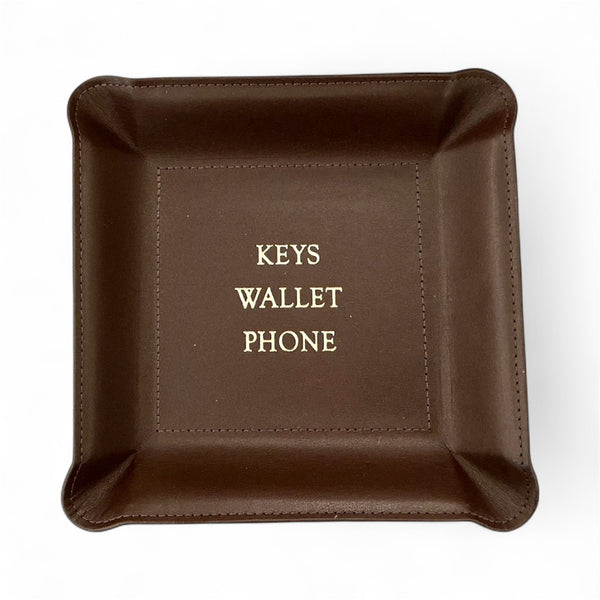 Leather Valet Tray - Keys Wallet Phone  -