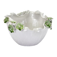 Belle Fleur Ceramic Bowl - Green