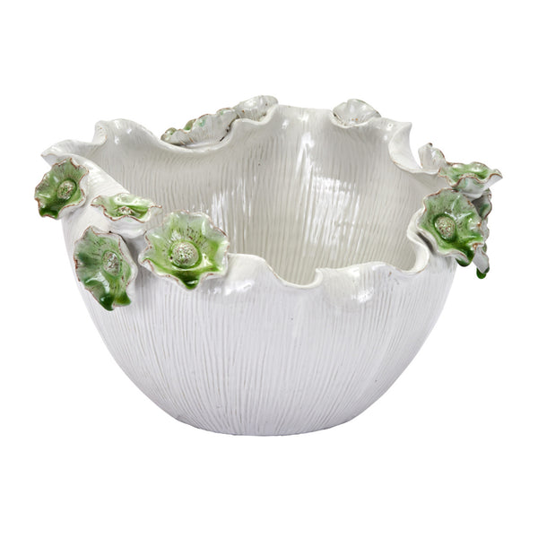 Belle Fleur Ceramic Bowl - Green