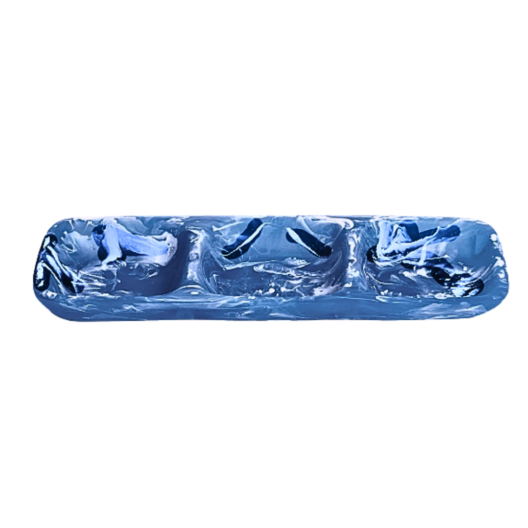 Swirl Colored Resin 3 Section Tray -