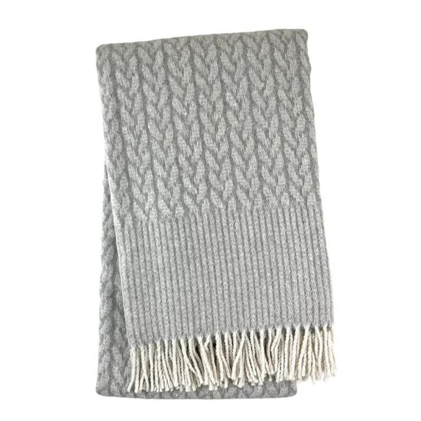 Grey best sale cable throw