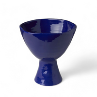 Compote Footed Bowl Blue in large size. 