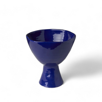 Compote Footed Bowl Blue in small size. 