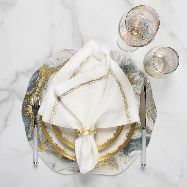 Cosmos Placemat Set of 4 - Ivory & Gold