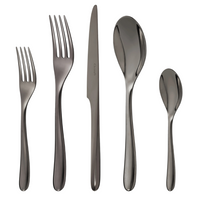 L'Ame De Flatware 5 Piece Setting - Black Stainless Steel