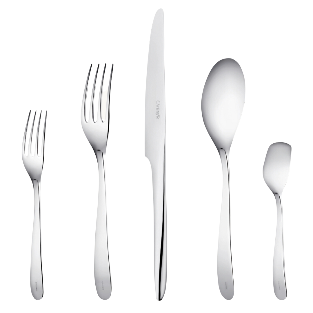 L'Ame De Christofle Stainless Steel Flatware 5 Piece Setting