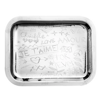 Graffiti Christofle Silver Plated Tray