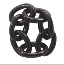 Chain Link Napkin Ring Black Set of 4