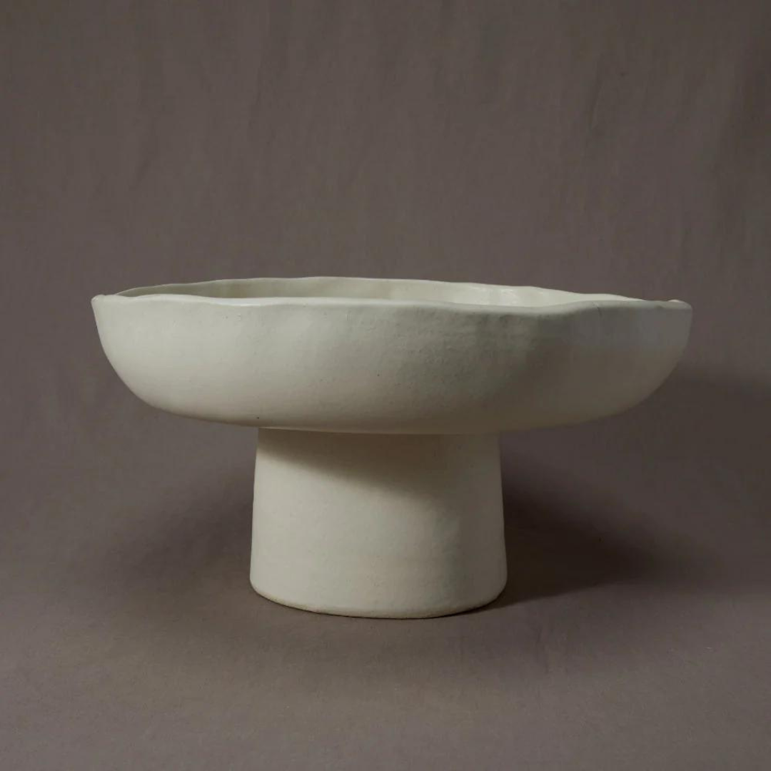 Dahlia Footed Bowl - Blanc.