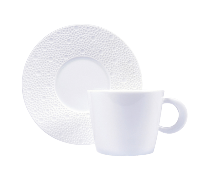 Ecume White Tea Cup & Saucer