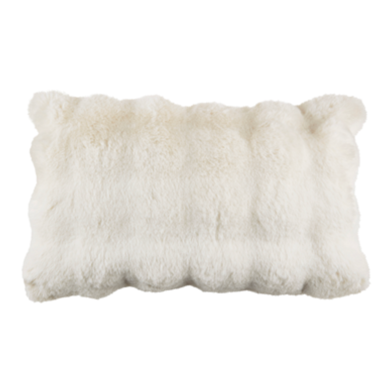 Bubble Fur Pillow Ivory 12 x 20